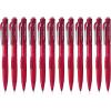 Pentel Twist-Erase Click Mechanical Pencil (0.5mm) Transparent Red Barrel, Box of 12 (PD275TB)