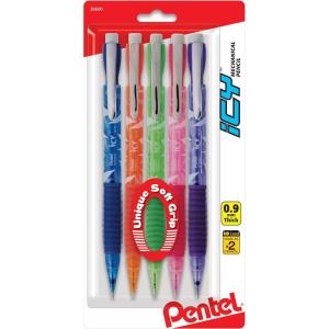 Pentel .9mm 5/Pkg-Icy Mechanicl Pencil Mechanical Pencil (AL29TBP5M)