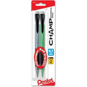 Pentel Champ Mechanical Pencil, (0.7mm), Assorted Barrels, Barrel Color May Vary, 2 Pack (AL17BP2)