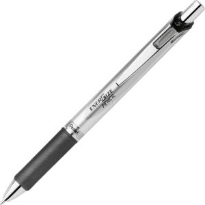 Pentel EnerGize Mechanical Pencil (0.5mm) Pink Accents, Box of 12 (PL75P)(Silver)