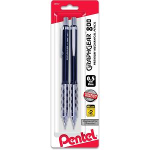 Pentel GraphGear800 Automatic Drafting Pencil (0.7mm) 2pk (PG807BP2)(0.5mm)