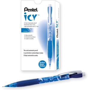 Pentel Icy Mechanical Pencil, (0.7mm), Blue Barrel, Box of 12 (AL27TC)(1)