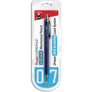 Pentel Orenz Mechanical Pencil 0.5Mm Fine Line, Black Barrel, Box of 12 (PP505A)(Blue)