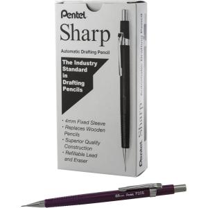 Pentel Sharp Mechanical Pencil, (0.5mm), Metallic Purple Barrel, Box of 12 (P205MV)