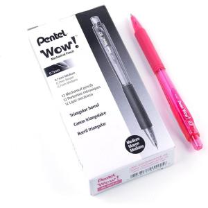Pentel Wow Mechanical Pencil, 0.7mm, Pink Barrel, Box of 12 (AL407P)