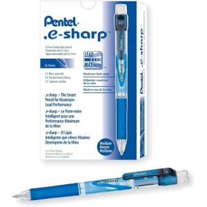 Pentel e-sharp Automatic Pencil, 0.5mm, Violet Accents, Box of 12 (AZ125V)(Blue)