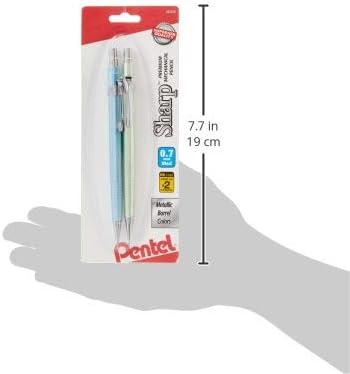 image:imagePentel Sharp Mechanical Pencil 07mm Metallic Barrels Assorted Barrel Colors Pack of 2 P207MBP2
