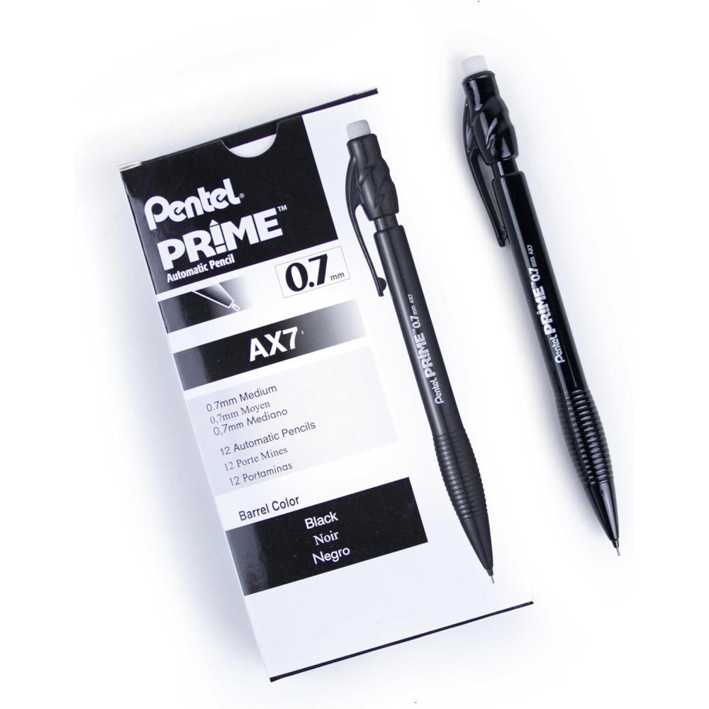image:imagePentel Prime Mechanical Pencil 07mm Assorted Barrel Colors Pack of 6 AX7BP6MBlack