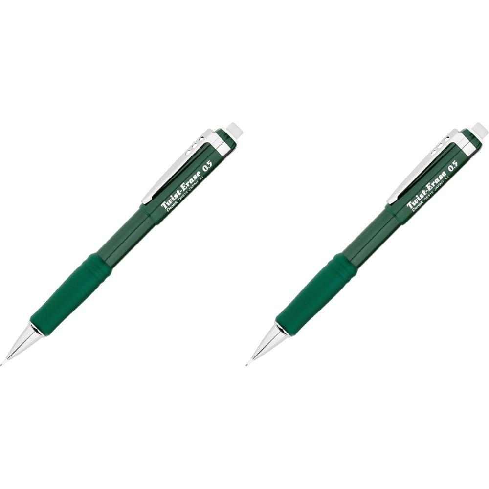 image:imagePentel Twist Eraser III Mechanical Pencil Color Green QE515D1 Count Pack of 2