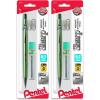 Pentel Sharp Mechanical Pencil, 0.7mm Metallic Barrels, Refill Eraser, Barrel color may vary(P207MLEBP)(1 Count (Pack of 2))