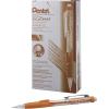 Pentel Twist-Erase CLICK Mechanical Pencil, (0.7mm), CLEAR Barrel, Orange Grip, 12 pack (PD277TF)