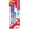 Pentel Twist-Erase EXPRESS Automatic Pencil with Lead and Eraser, 0.7mm, Assorted Barrels, 2 Pack (QE417FLEBP2)