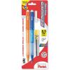 Pentel Twist-Erase Express Automatic Pencil with Lead and Eraser, 0.9mm (QE419FLEBP2), Assorted(Assorted Colors)