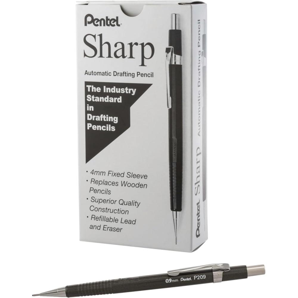 image:imagePentel Sharp Mechanical Pencil 09mm Metallic Graphite Barrel Box of 12 P209MN