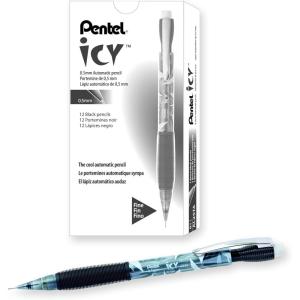 Pentel Icy Automatic Pencil, (0.5mm), Gray Barrel, Box of 12 (AL25TA)
