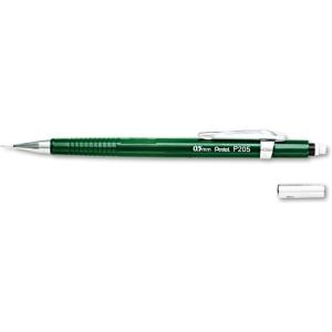 Pentel Sharp Mechanical Pencil, 0.5mm, Green Barrel, Each (P205D), 5.000