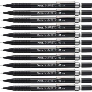Pentel Sharplet-2 Automatic Pencil, (0.5mm) Lead Size, Black Barrel, Box of 12 (A125A)