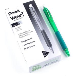 Pentel Wow Mechanical Pencil, 0.5mm, Green Barrel, Box of 12 (AL405D)