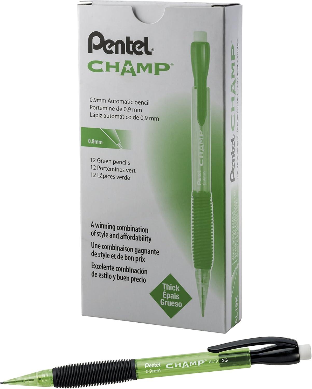image:imagePentel Champ Starter Set with Automatic Pencil and Lead 07mm Assorted Barrel Colors Color May Vary Pack of 2 A27CBPGreen