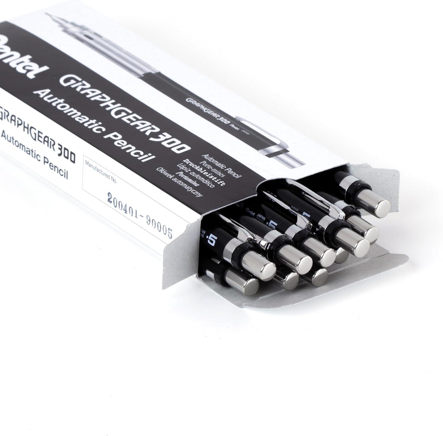 image:imagePentel GraphGear 300 Mechanical Pencil Box of 12 Pencils black 05mm
