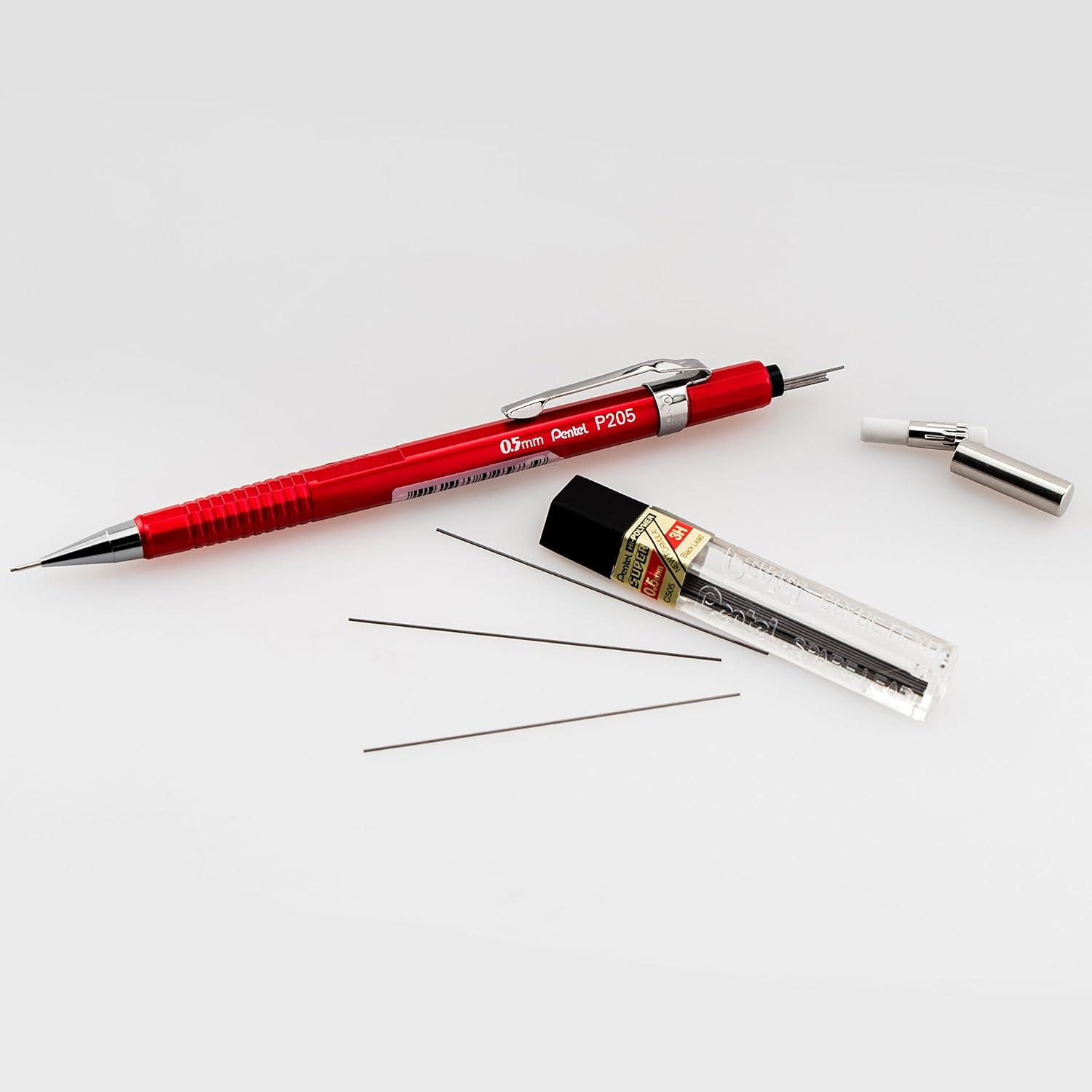 image:imagePentel Sharp Mechanical Pencil 05mm Metallic Barrels Assorted Colors Pack of 2 P205MBP2M