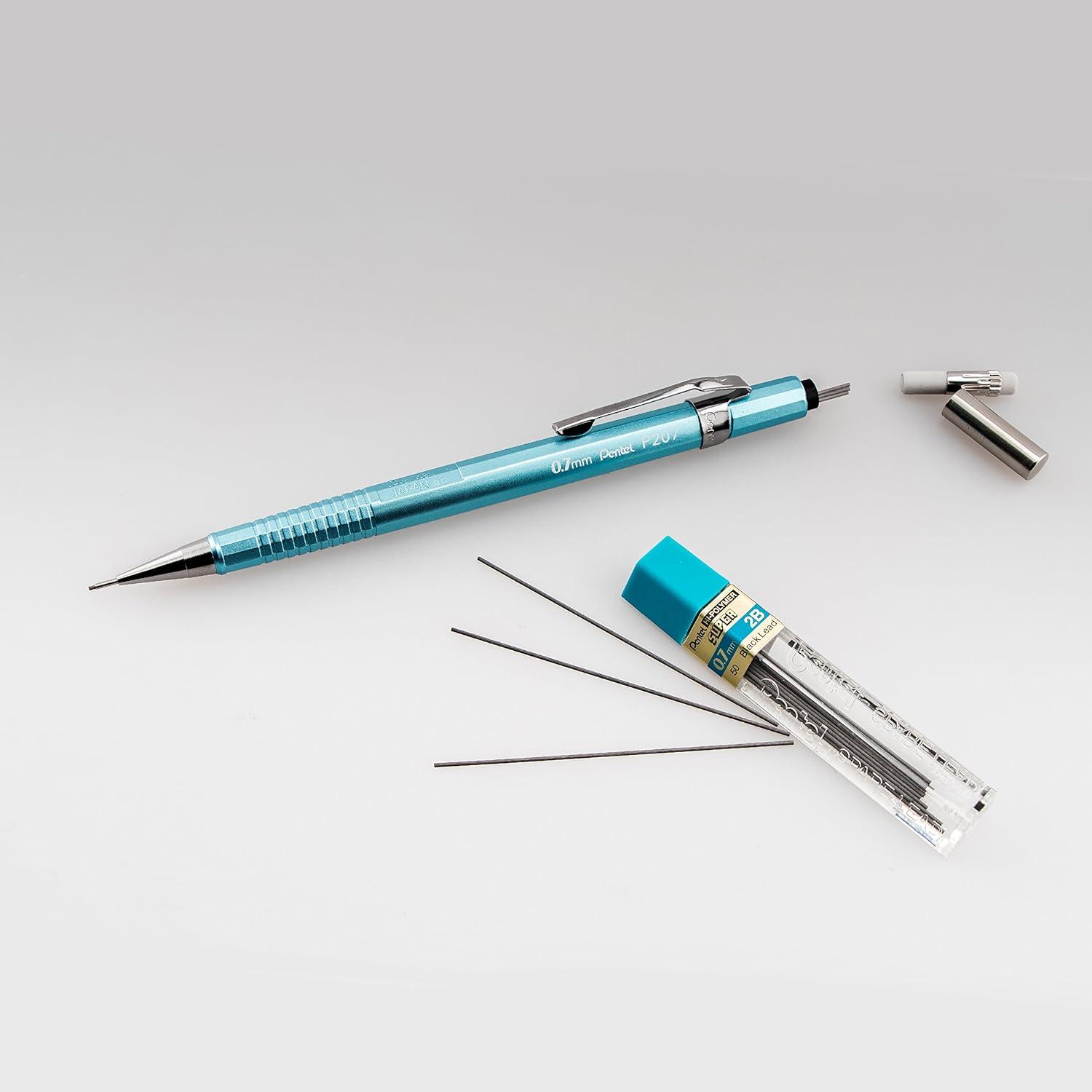 image:imagePentel Sharp Mechanical Pencil 07mm Metallic Barrels Assorted Barrel Colors Pack of 2 P207MBP2M1