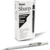 Pentel Sharp Mechanical Pencil, (0.5mm), Metallic Silver Barrel, Box of 12 (P205Z)