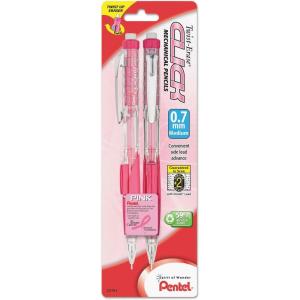 Pentel Breast Cancer Awareness Twist Erase CLICK Mechanical Pencil, (0.7mm) (PD277TBP2P-BC)