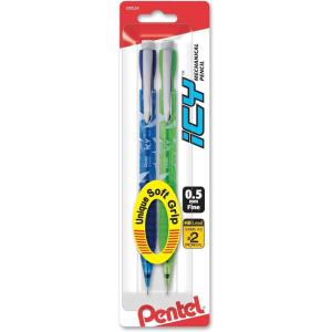 Pentel Icy Automatic Pencil, (0.5mm), Assorted Barrels, Color May Vary, 2 Pack (AL25TBP2)