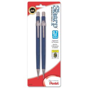 Pentel Sharp Automatic Pencil, 0.7 mm, Blue Barrels, 2 Count (P207BP2-K6)
