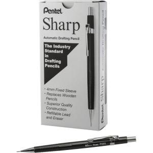 Pentel Sharp Mechanical Pencil, (0.5mm), Metallic Graphite Barrel, Box of 12 (P205MN)