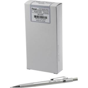 Pentel Sharp Mechanical Pencil (0.7mm) Metallic Silver Barrel, Box of 12 Pencils (P207Z)
