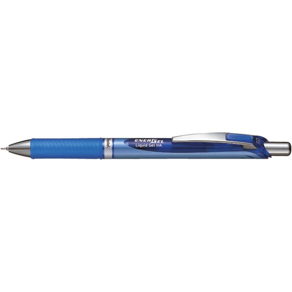image:imagePentel Energel Knock Ballpoint Pen 05mm Needle Tip Black Ink Silver Body with Black Accent BLN75ZABlue Body with Blue Accent