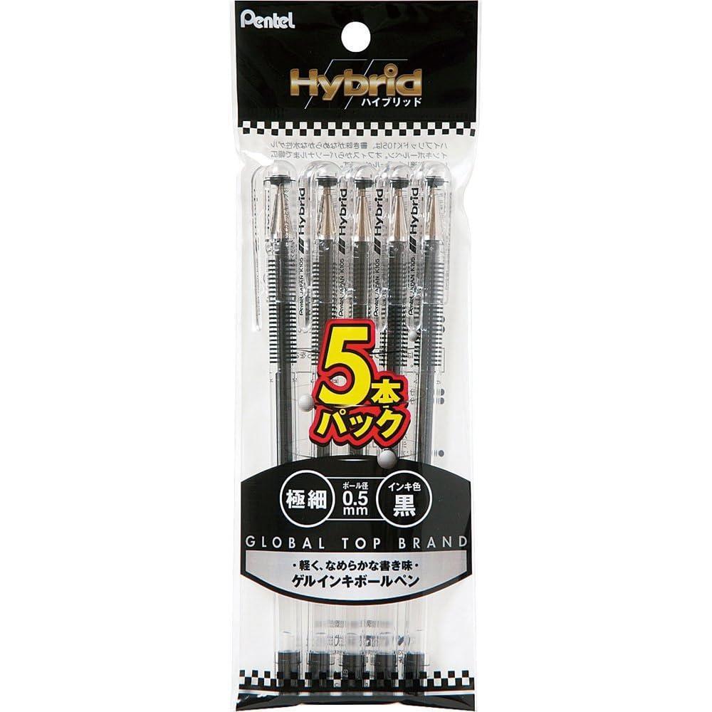 image:imagePentel K105GA WaterBased Ballpoint Pen Hybrid 002 inches 05 mm Black 10 PiecesBlack 5pcs