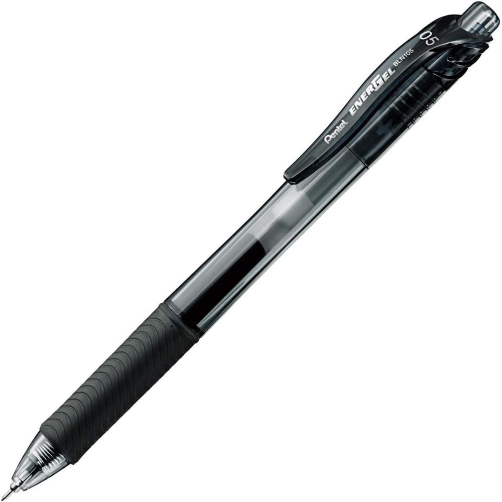 image:imagePentel Knock Gel Ballpoint Pen Energel X 05mm Needle Tip Blue Ink BLN105Cblack