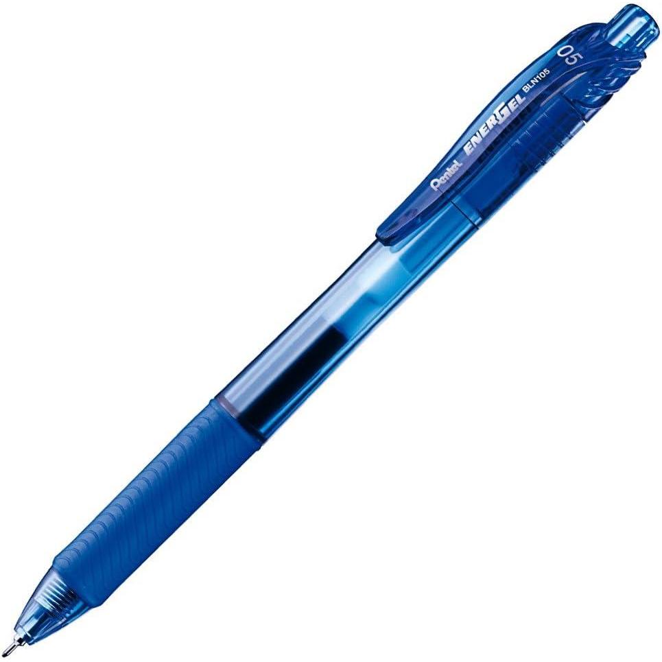 image:imagePentel Knock Gel Ballpoint Pen Energel X 05mm Needle Tip Blue Ink BLN105Cblue