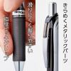 Pentel Energel Knock Ballpoint Pen, 0.5mm Needle Tip, Black Ink, Silver Body with Black Accent (BLN75Z-A)(Siver Body with Black Accent)