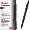 Pentel Rolling Writer Pen, 0.8 Millimeter Cushion Ball Tip, Black Ink, 12 pens (R100-A)(Black)
