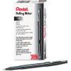 Pentel Rolling Writer Pen, 0.8 Millimeter Cushion Ball Tip, Black Ink, 12 pens (R100-A)(Black)