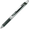 Pentel Energel Knock Ballpoint Pen, 0.5mm Needle Tip, Black Ink, Silver Body with Black Accent (BLN75Z-A)(Siver Body with Black Accent)