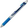 Pentel Energel Knock Ballpoint Pen, 0.5mm Needle Tip, Black Ink, Silver Body with Black Accent (BLN75Z-A)(Siver Body with Blue Accent)