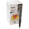 Pentel Wow! Ballpoint Pen Value Pack, Retractable, Medium 1 Mm, Black Ink, Black Barrel, 36/pack