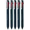 Pentel iZee 4 in 1 Ball Point Pen | Honeycomb Grip For Better Control & Stress-Free Writing | Metal Clip For Professional Look | Pack of 5 (0.7MM – Dark Blue Body)(0.7MM – Dark Blue Body)