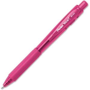 Pentel Ballpoint Pen, Retractable, Rubber Grip, Med, Pink (BK440-P)