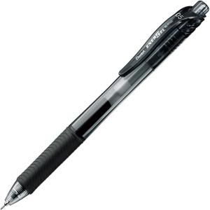 Pentel Knock Gel Ballpoint Pen Energel X, 0.5mm Needle Tip, Blue Ink (BLN105-C)(black)