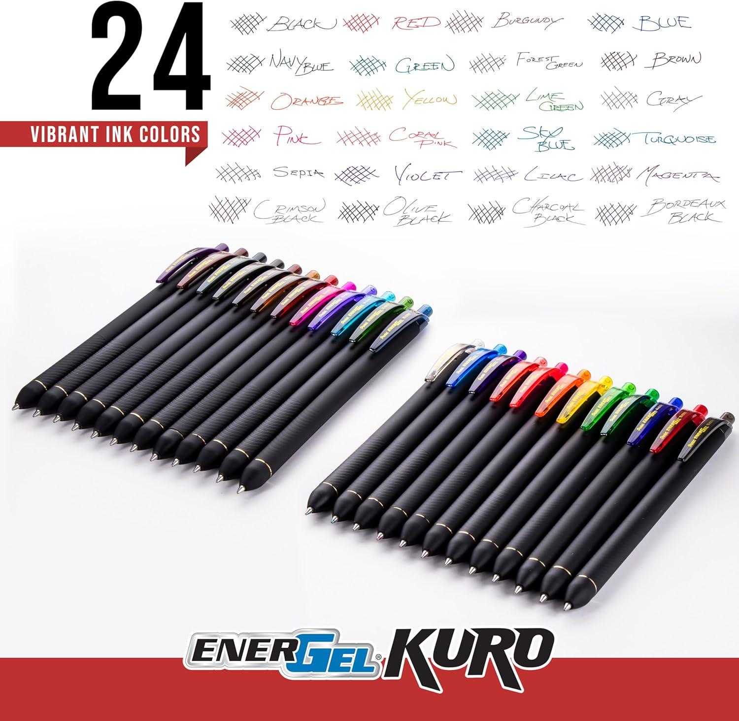 image:imagePentel EnerGel Kuro Shades of Dusk Retractable Liquid Gel Pen Assorted Ink Colors 6pk BL437DUSPF6Shades of Dusk