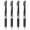 Pentel EnerGel RTX Liquid Gel Pens, Needle Tip, UltraFine (0.3mm), Black Ink, 4-pk (BLN73PF4A)(Black)
