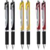 Pentel EnerGel RTX Retractable Gel Pen, 0.7mm, Medium Point, Black Ink, Black Grip 6 count