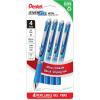 Pentel EnerGel RTX Liquid Gel Pen, Medium (0.7mm), Black Ink, 4-pk (BLN77PF4A)(Blue)