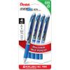 Pentel EnerGel RTX Liquid Gel Pens, Bold (1.0mm), Blue Ink, 4-pk (BL80PF4C)(Blue)